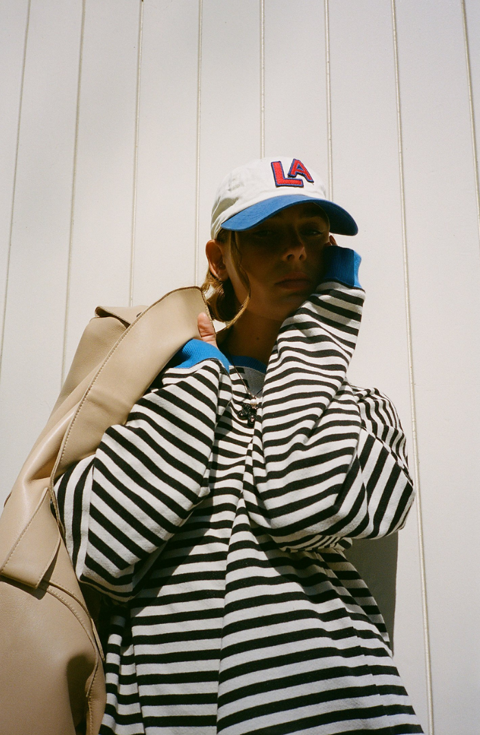 Chloe | Oversized Striped Sweatshirt with Contrast Trim and Drop Shoulders
