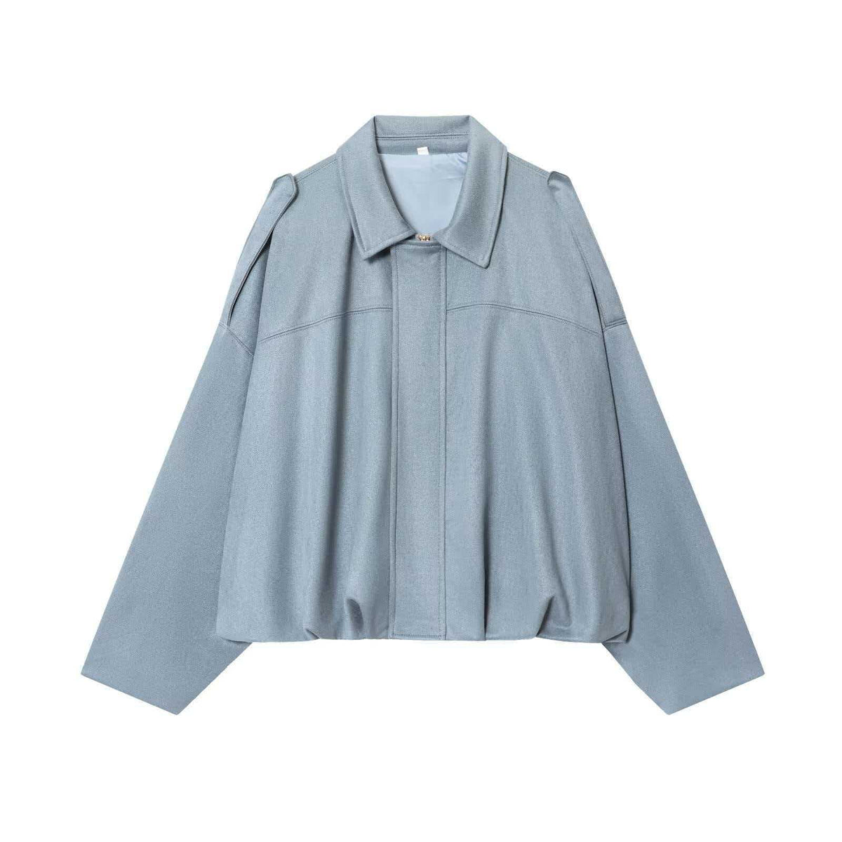 Blossom | Oversized Suede Bomber Jacket with Zip Front and Drop Shoulders