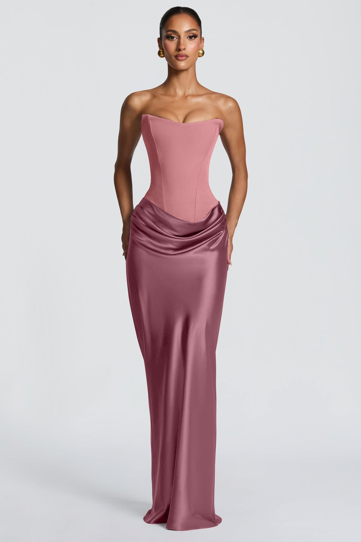 Women's Satin Look Tie-Up Maxi Dress