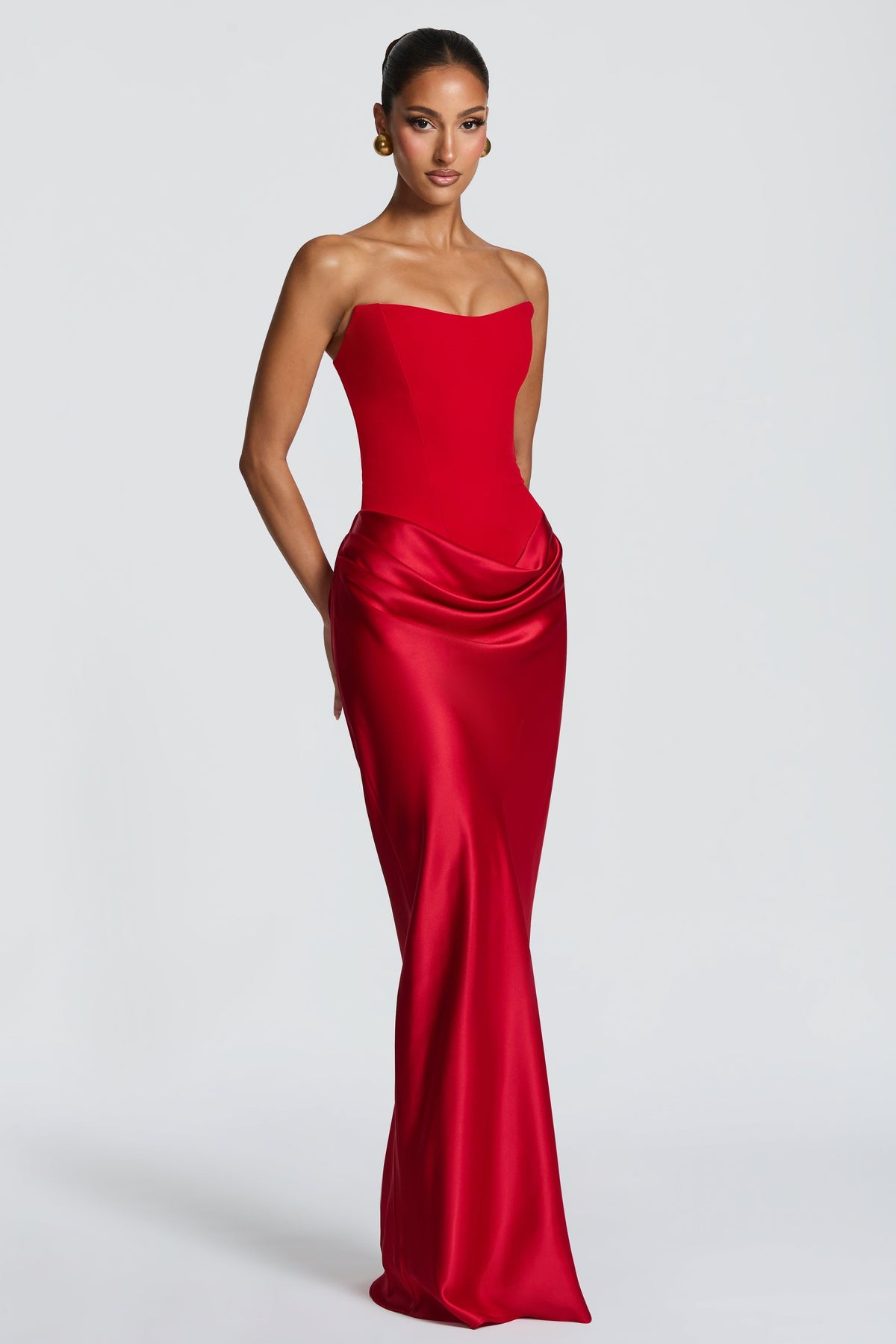 Women's Satin Look Tie-Up Maxi Dress