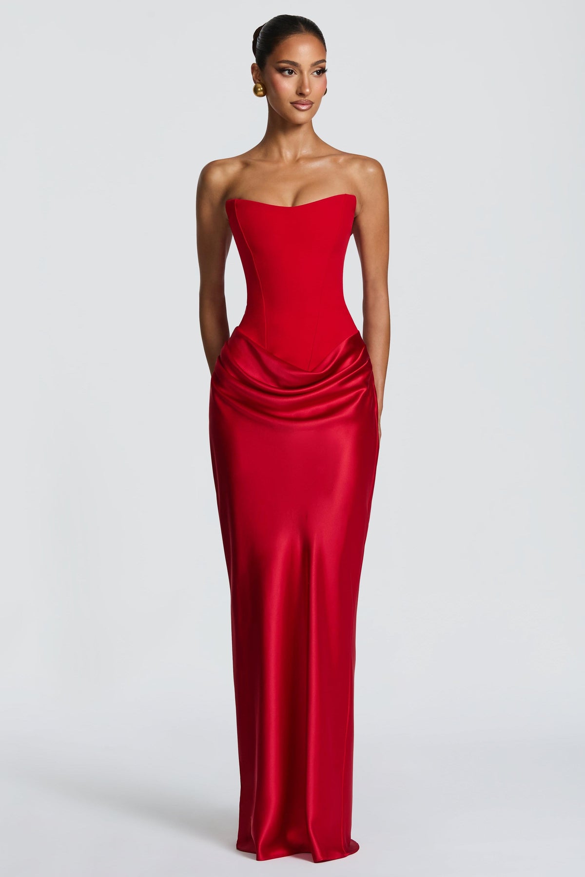 Women's Satin Look Tie-Up Maxi Dress