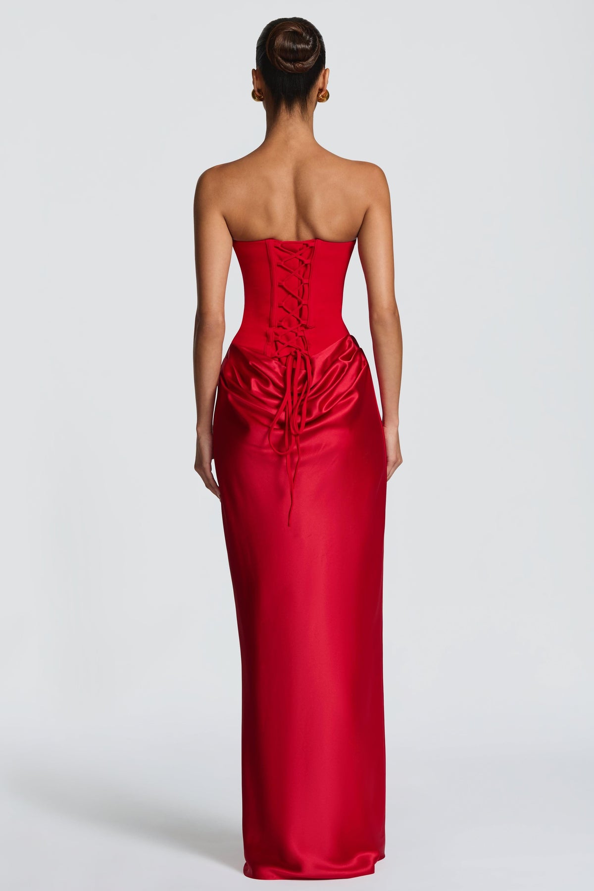 Women's Satin Look Tie-Up Maxi Dress