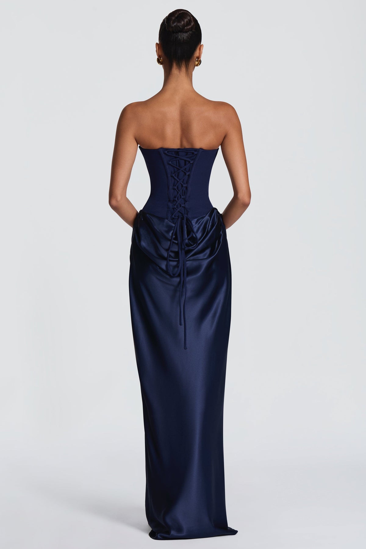 Women's Satin Look Tie-Up Maxi Dress