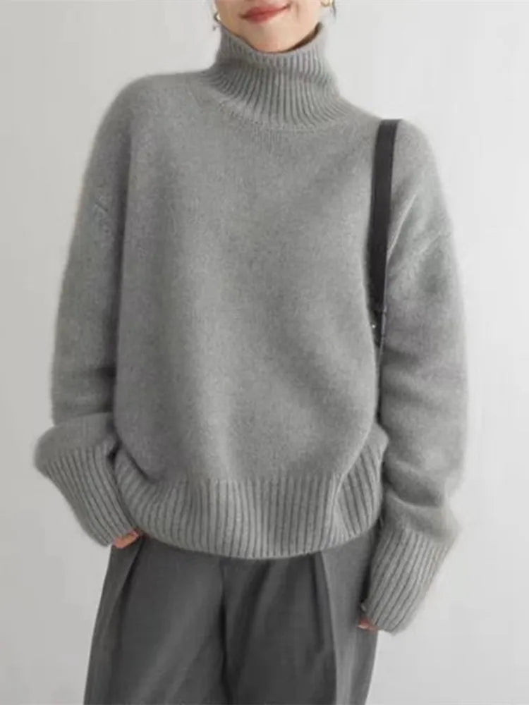 Hannah | Women's Cashmere Turtleneck Sweater with High Collar