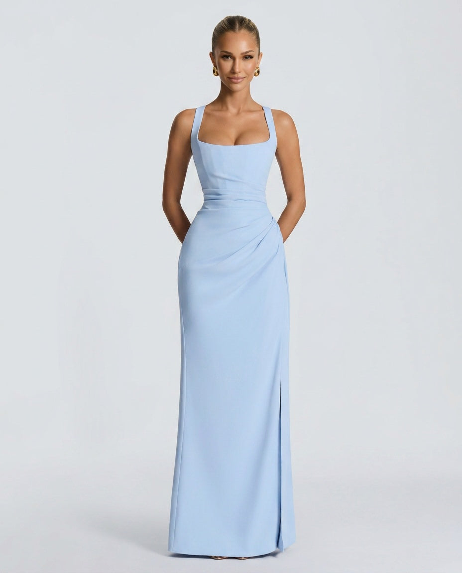 Women's Strapless Tiered Maxi Dress