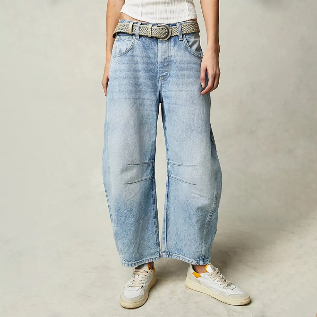 Ida | Relaxed Barrel Leg Jeans with Curved Silhouette and Mid Rise