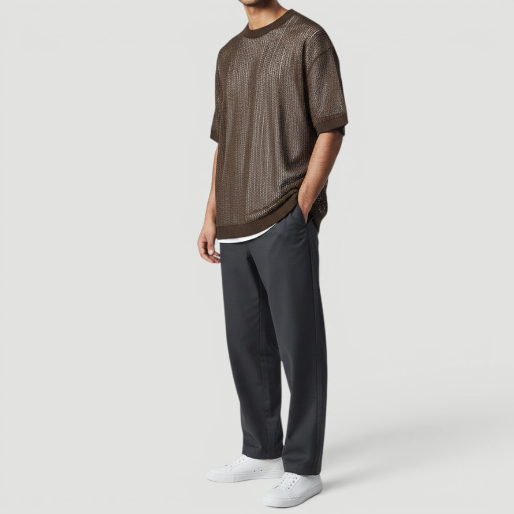 Ellmont London | Men's Relaxed Fit Knit Textured Shirt Summer Style