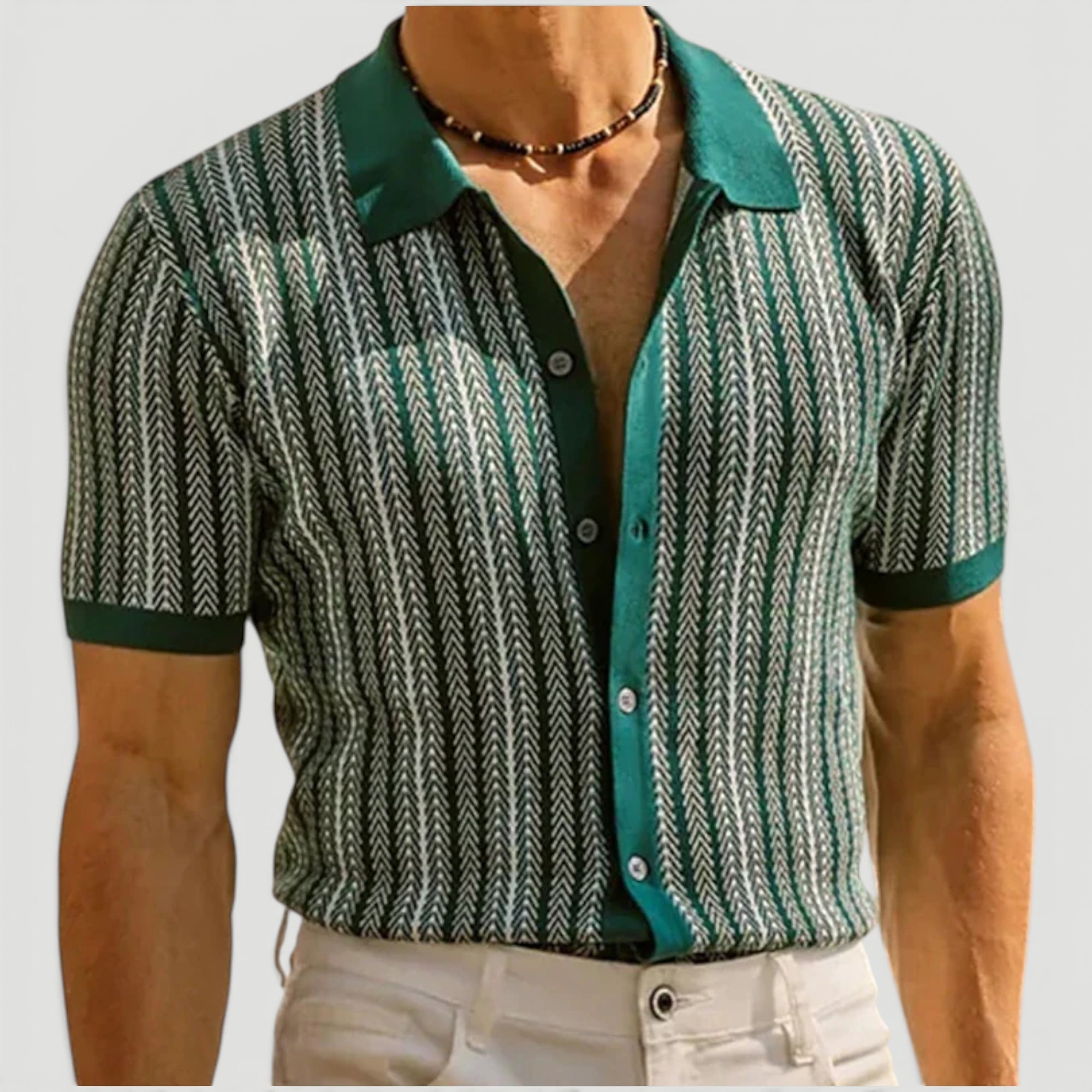Ellmont London | Men's Vintage Style Button Front Summer Polo Shirt