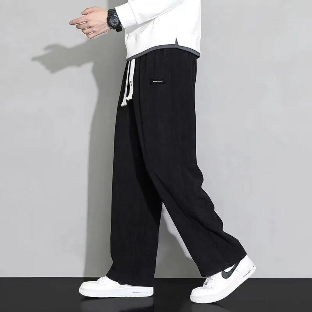 Adrian | Men's Soft Corduroy Wide Leg Sweatpants with Drawstring
