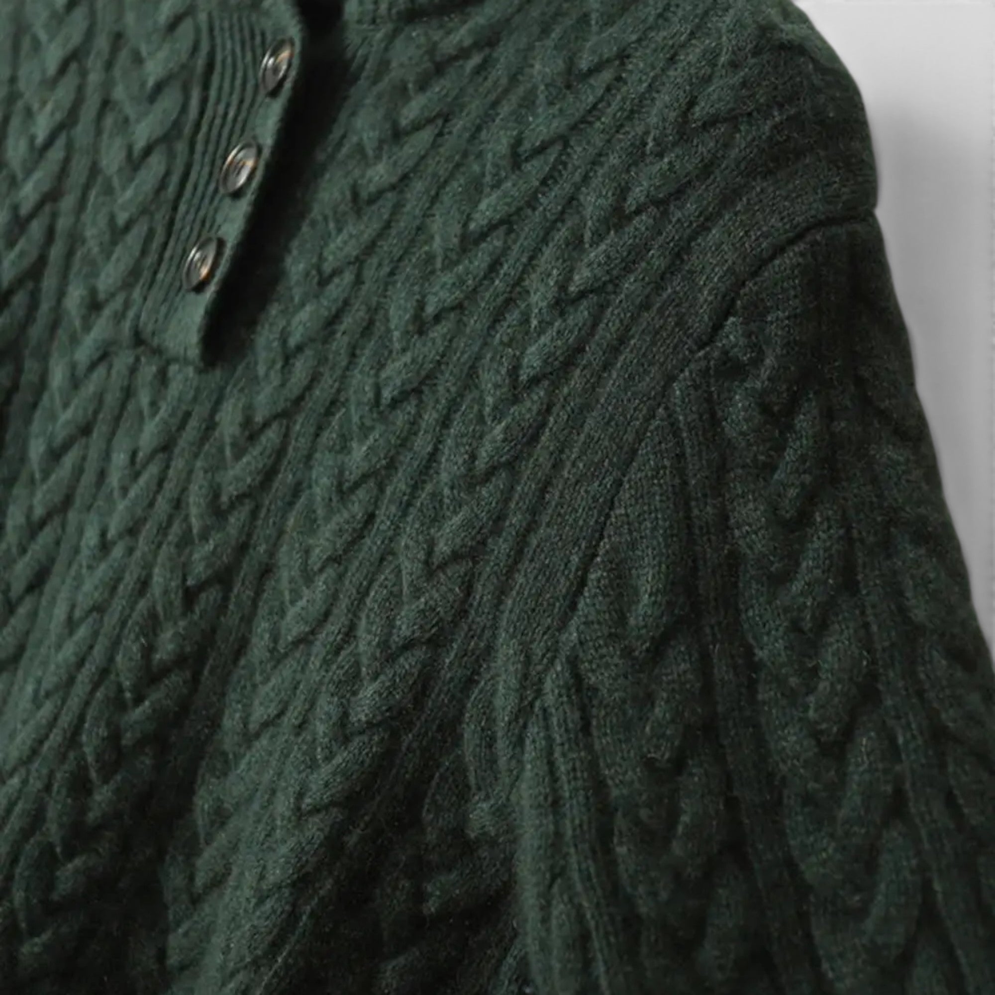 Ellmont London | Women's Soft Wool Cashmere Blend Pullover Button-Up Sweater