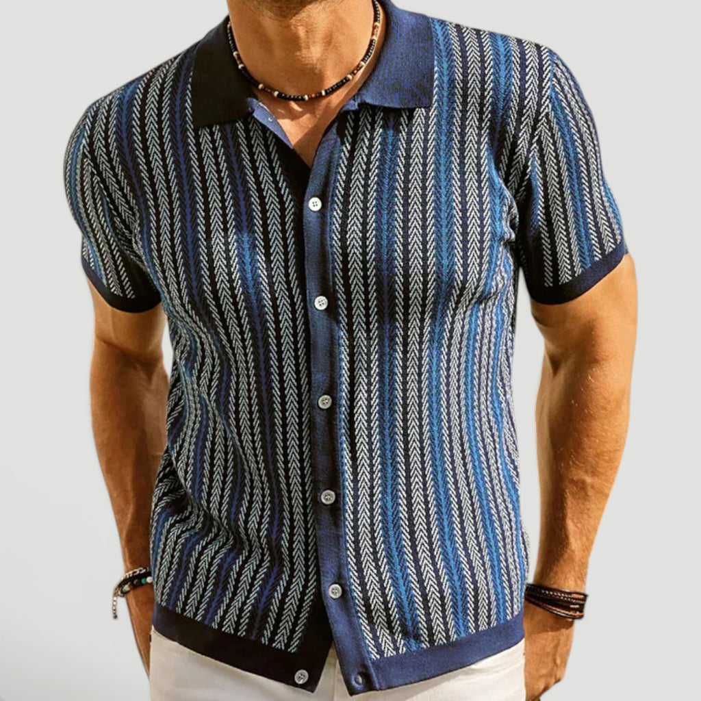 Ellmont London | Men's Vintage Style Button Front Summer Polo Shirt