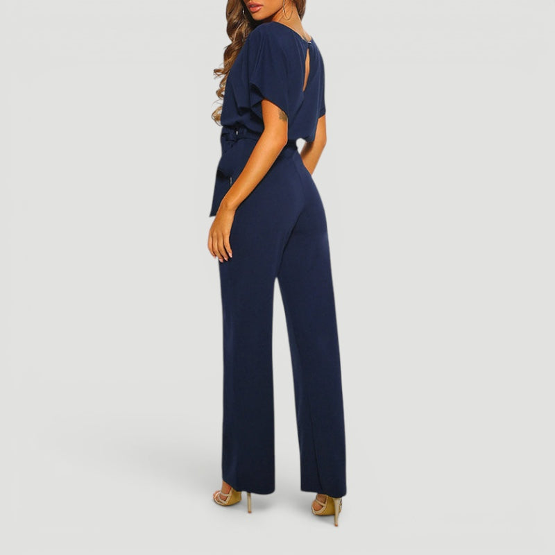 Ellmont London | Women’s High Waisted Jumpsuit Wide Leg One Piece Outfit