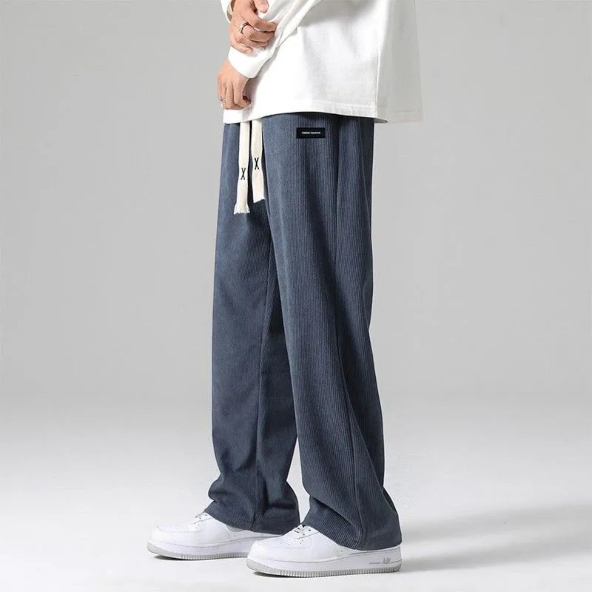Adrian | Men's Soft Corduroy Wide Leg Sweatpants with Drawstring