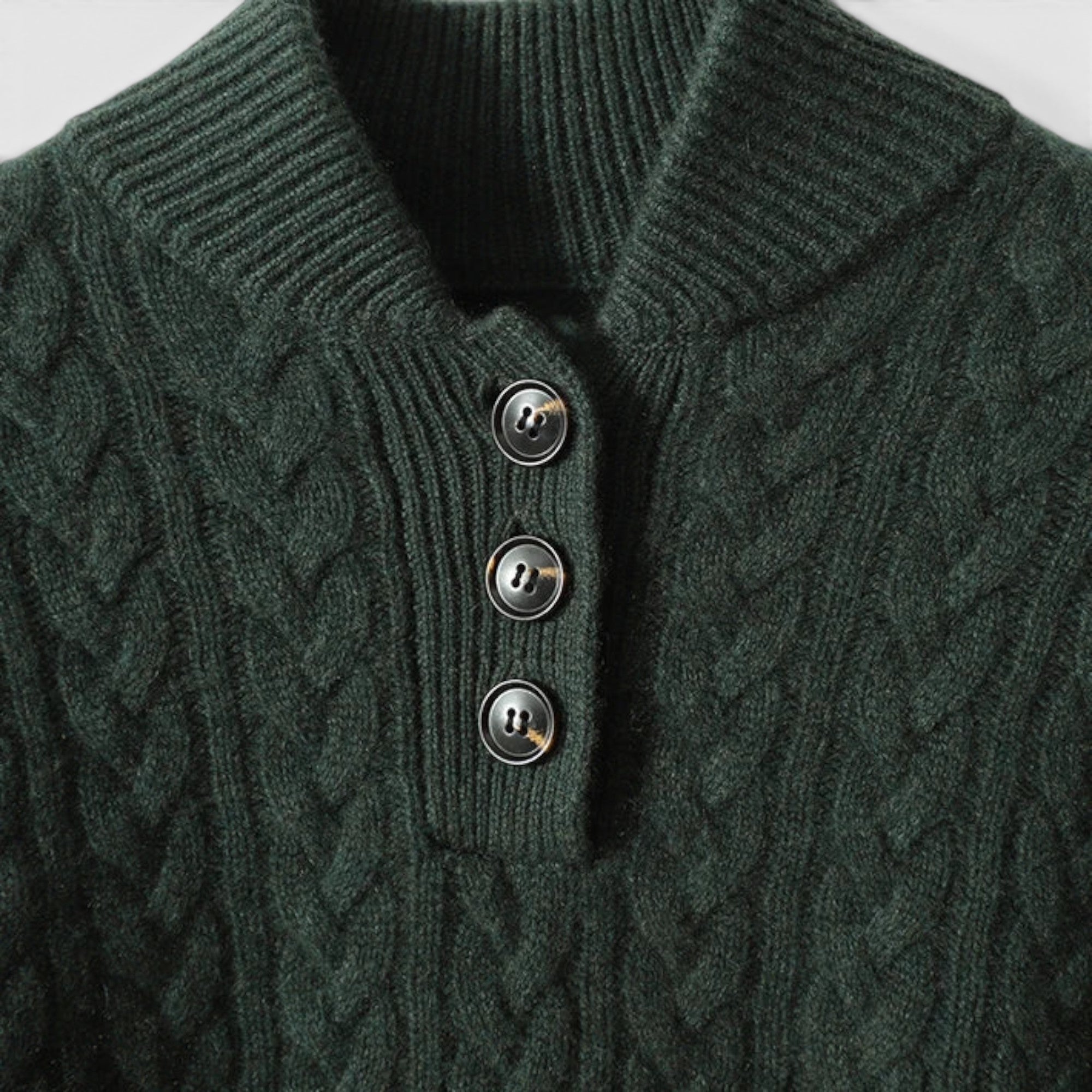 Ellmont London | Women's Soft Wool Cashmere Blend Pullover Button-Up Sweater