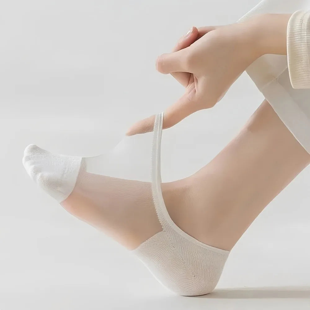 Taylor | Invisible Breathable Cotton Sheer No-Slip Socks