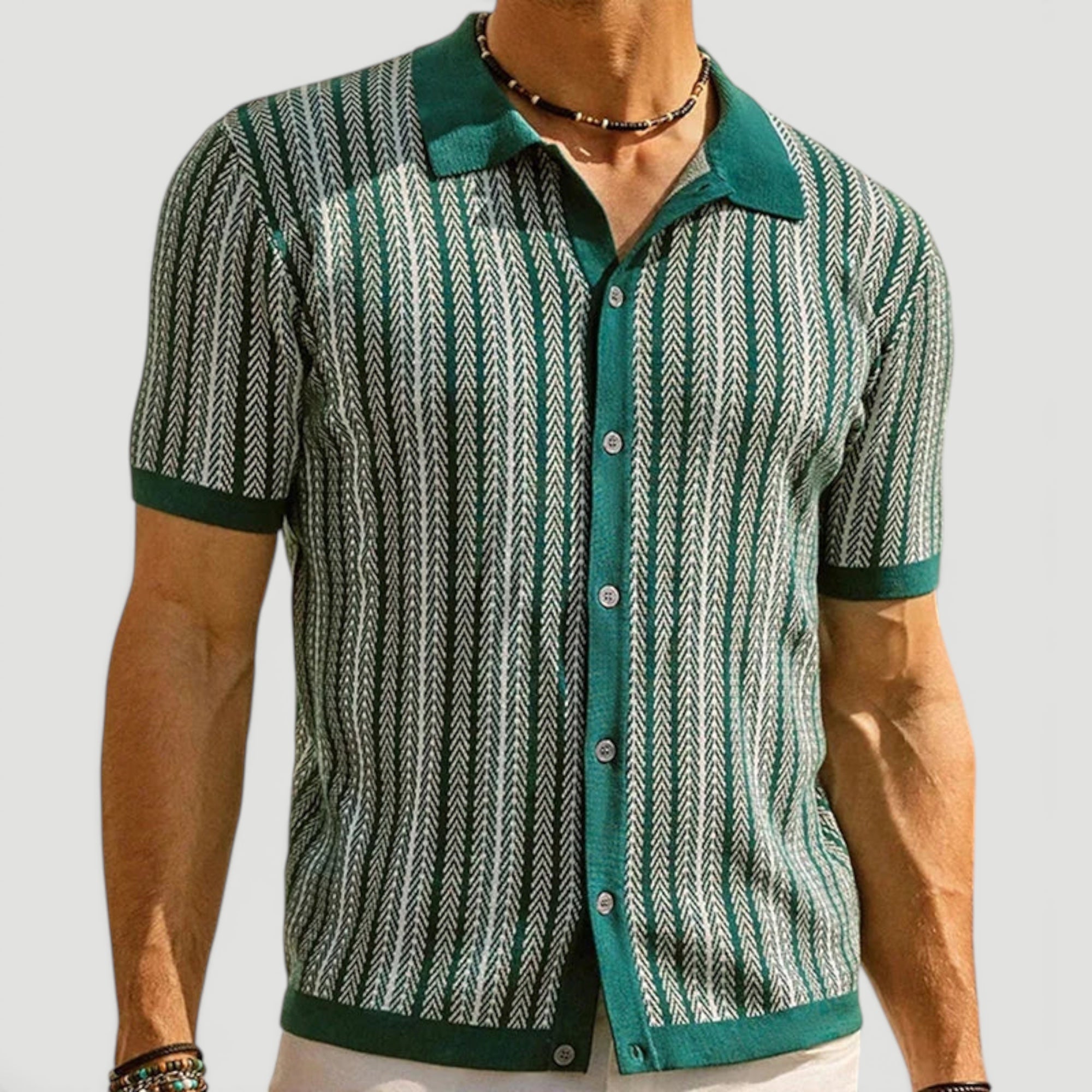 Ellmont London | Men's Vintage Style Button Front Summer Polo Shirt