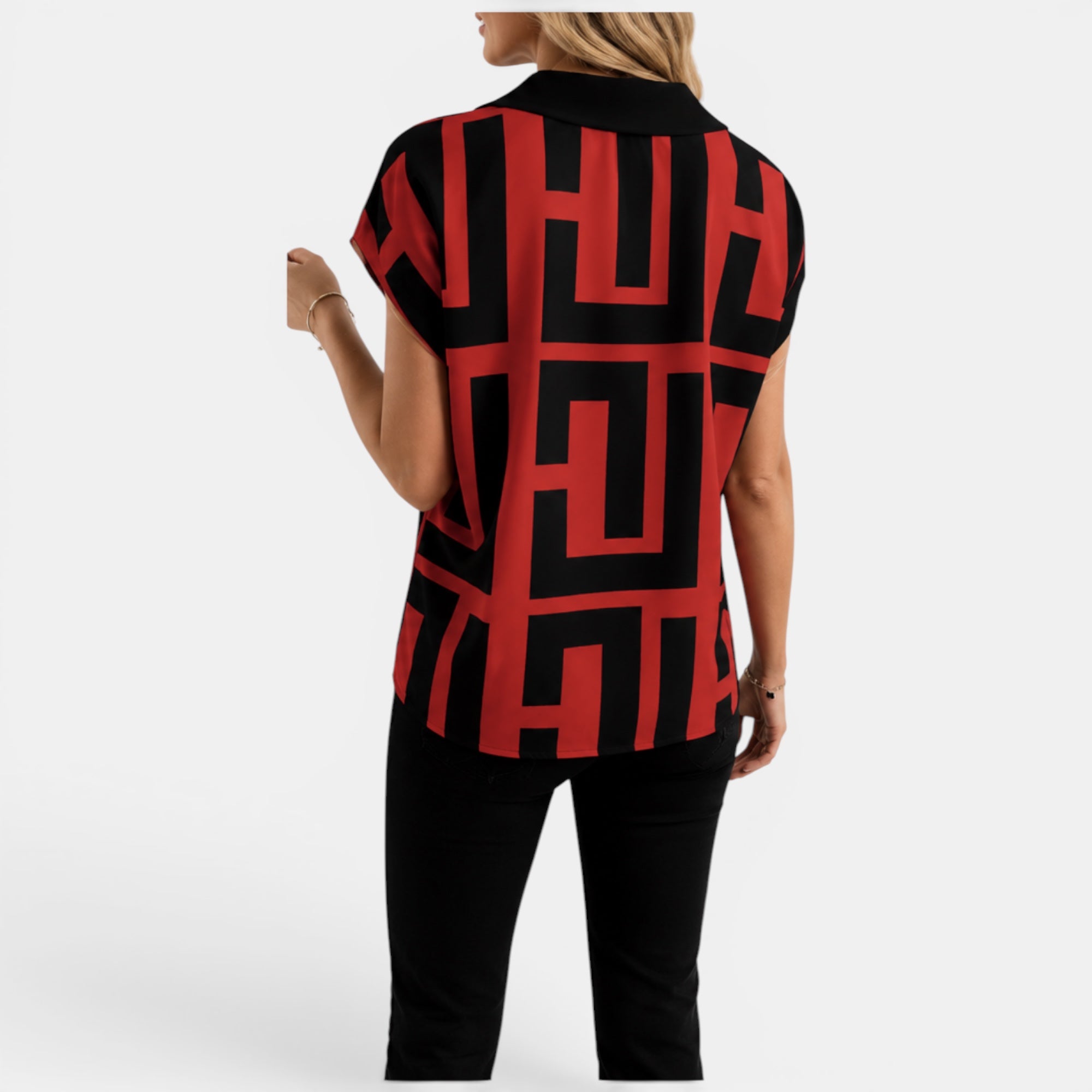 Ellmont London | Women's Breathable V-Neck Work Summer Blouse