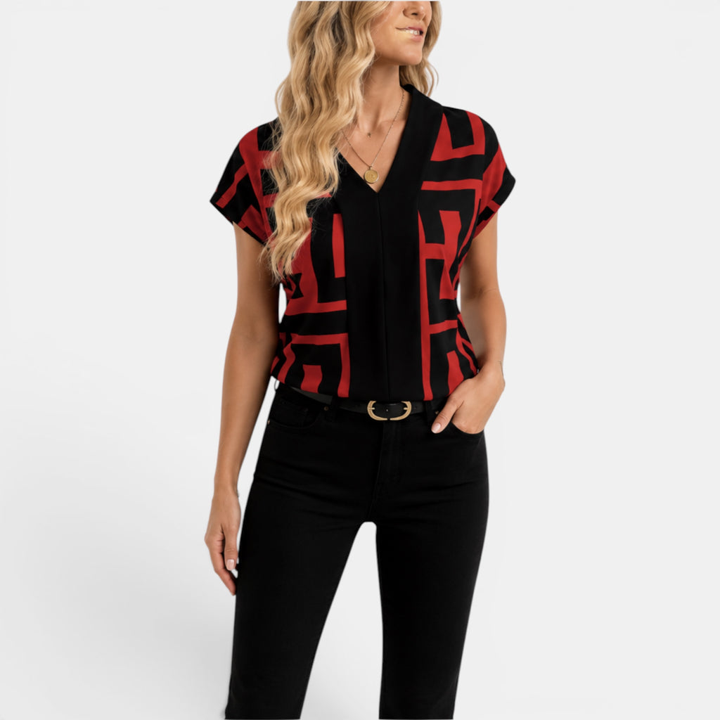 Ellmont London | Women's Breathable V-Neck Work Summer Blouse