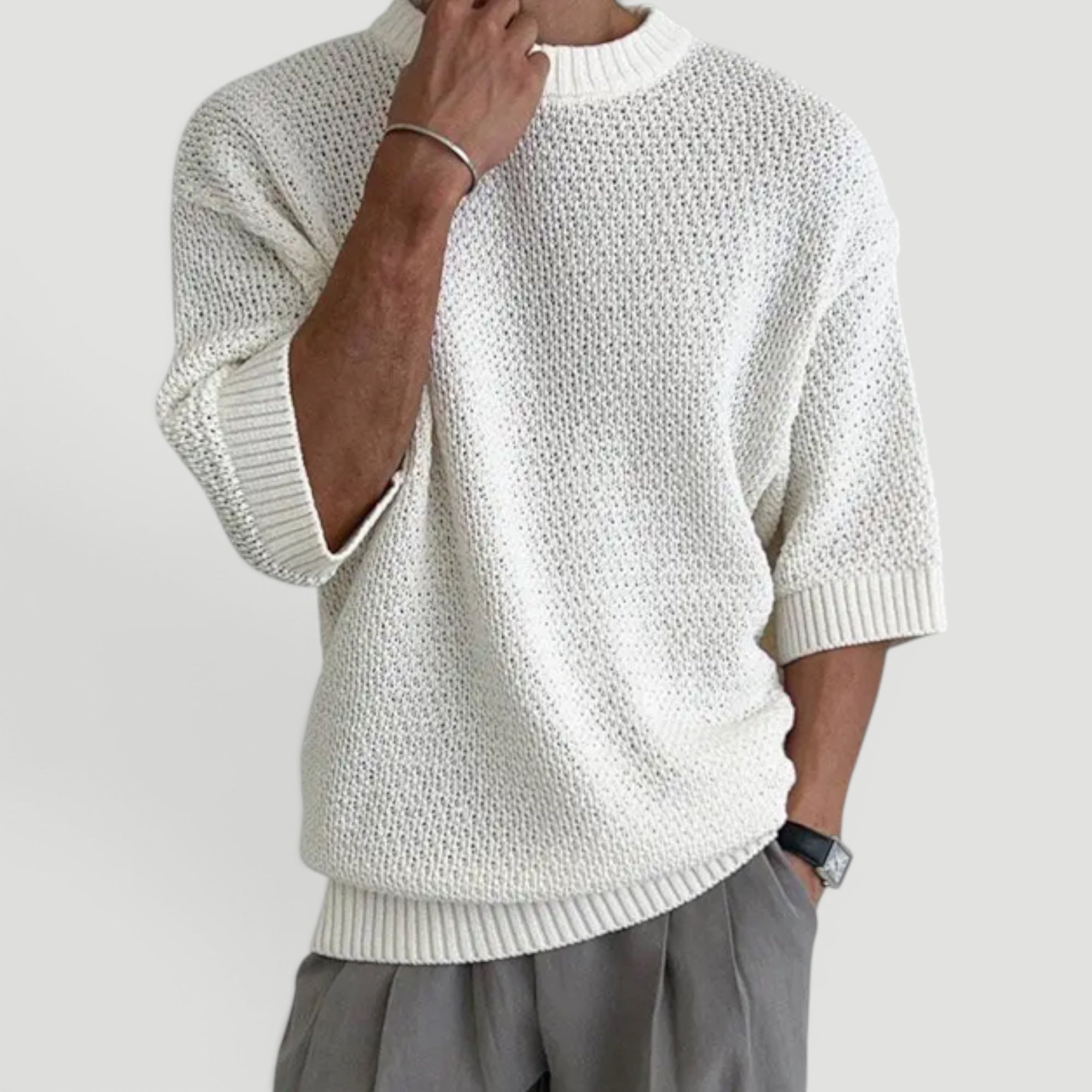 Ellmont London | Men's Relaxed Fit Knit Textured Shirt Summer Style