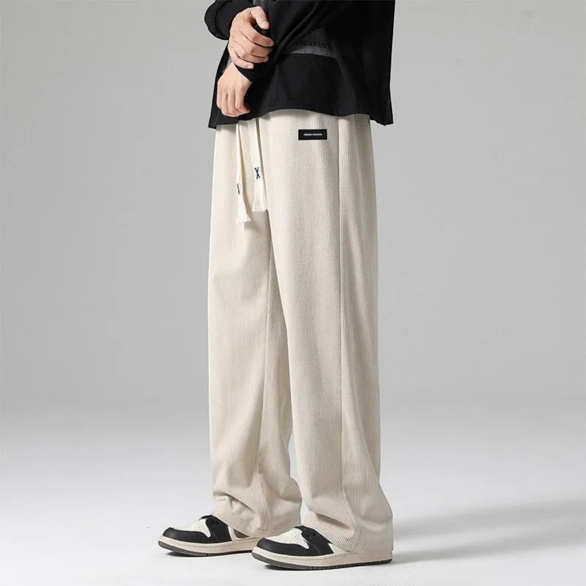 Adrian | Men's Soft Corduroy Wide Leg Sweatpants with Drawstring