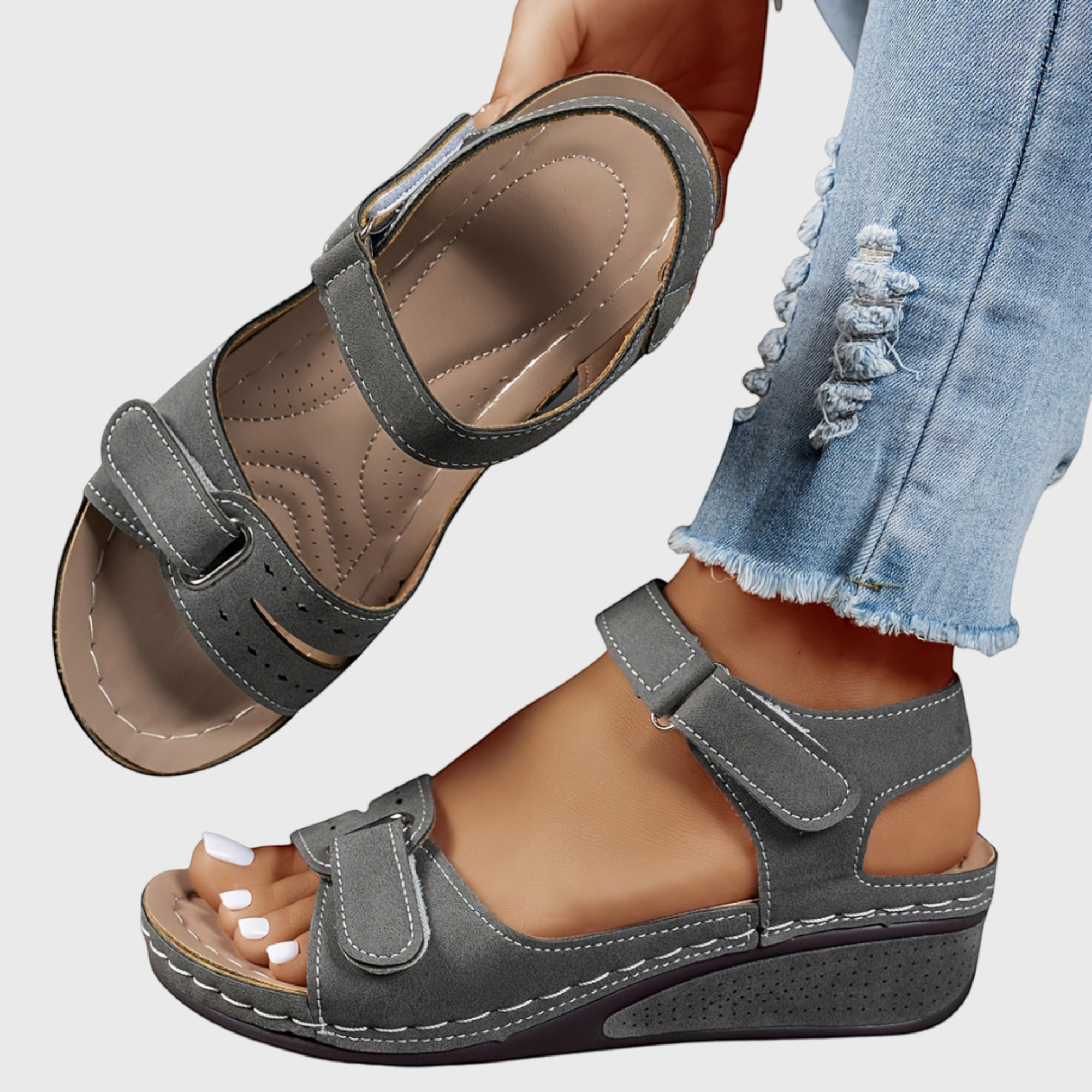 Ellmont London | Women's Comfortable Wedge Sandals – Adjustable Straps