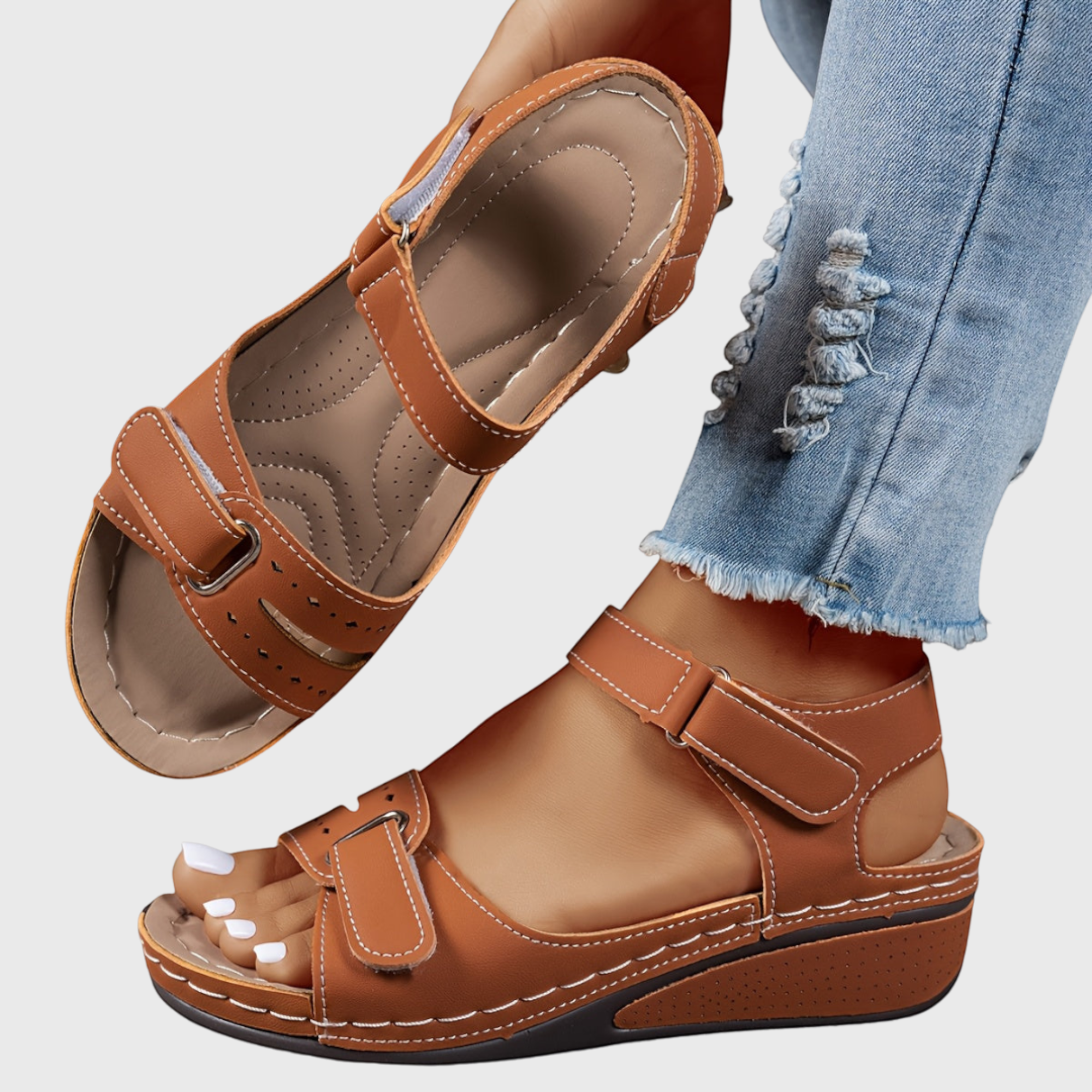 Ellmont London | Women's Comfortable Wedge Sandals – Adjustable Straps