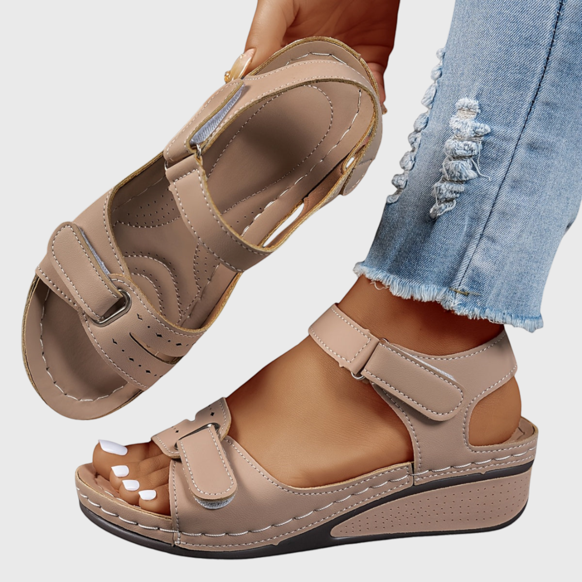 Ellmont London | Women's Comfortable Wedge Sandals – Adjustable Straps