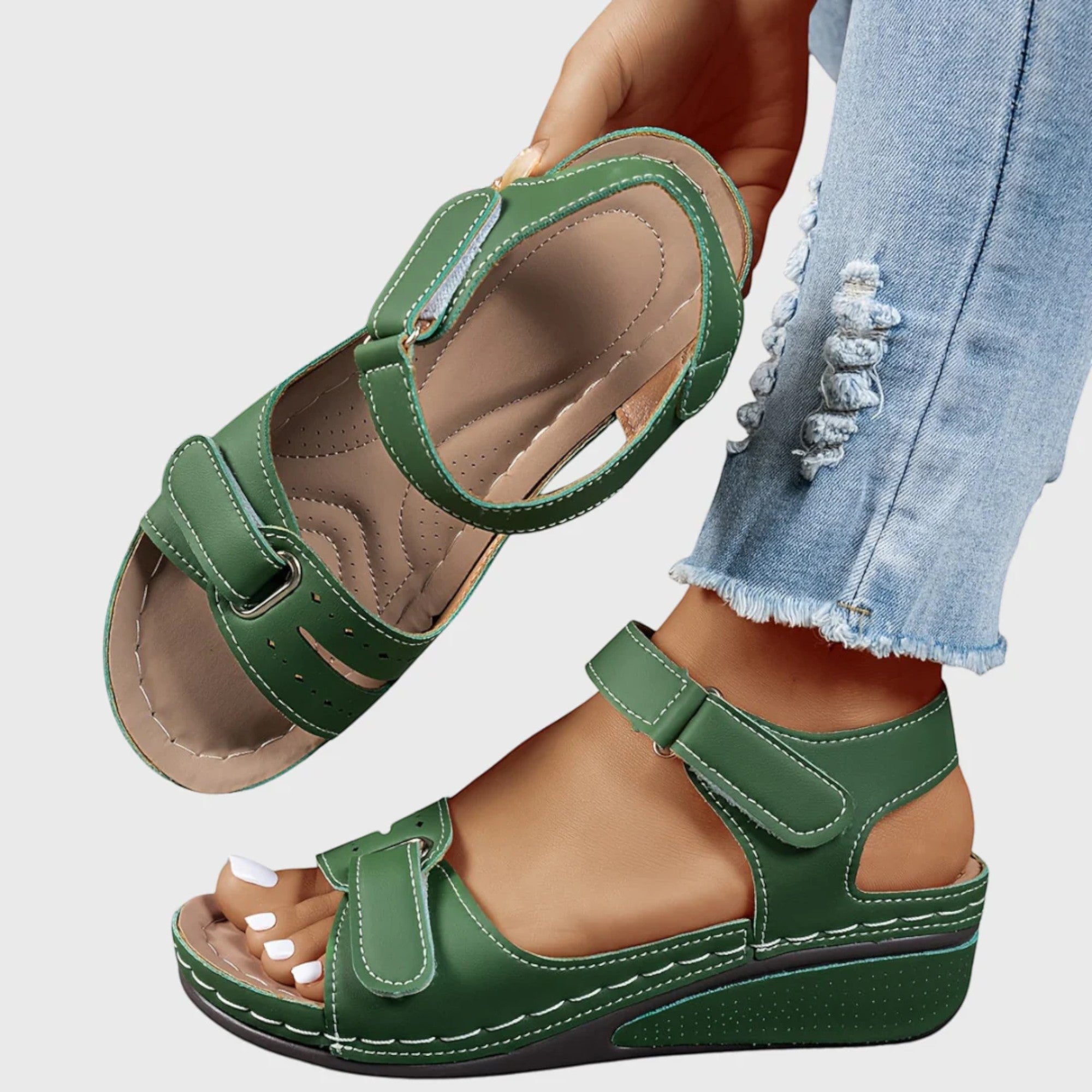 Ellmont London | Women's Comfortable Wedge Sandals – Adjustable Straps