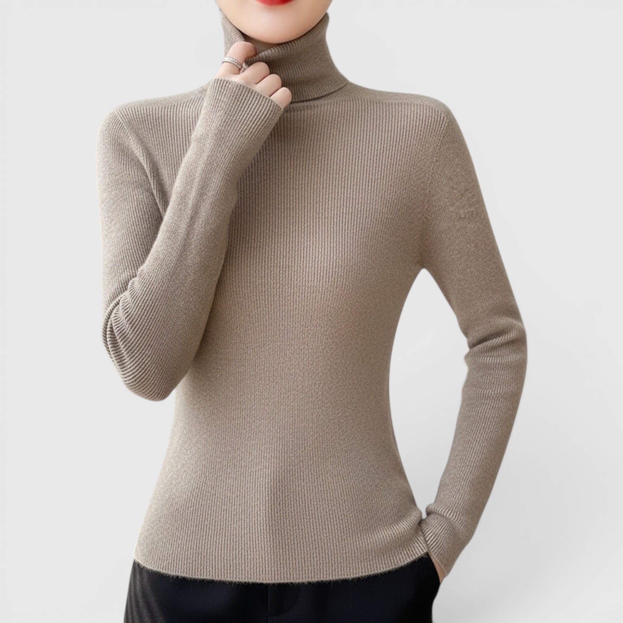 Freya | Women's Cozy Turtleneck Sweater Lightweight Winter Knit Pullover