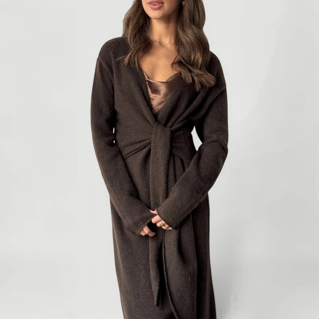 Ellmont London | Women’s Adjustable Tie Waist Lounge Elegant Wrap Dress