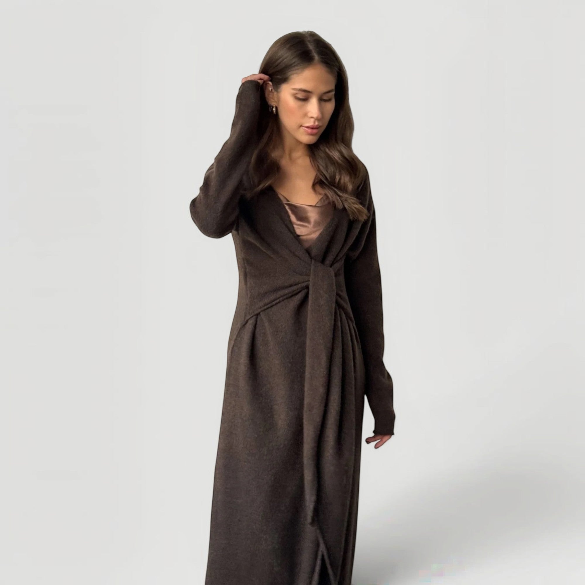 Ellmont London | Women’s Adjustable Tie Waist Lounge Elegant Wrap Dress
