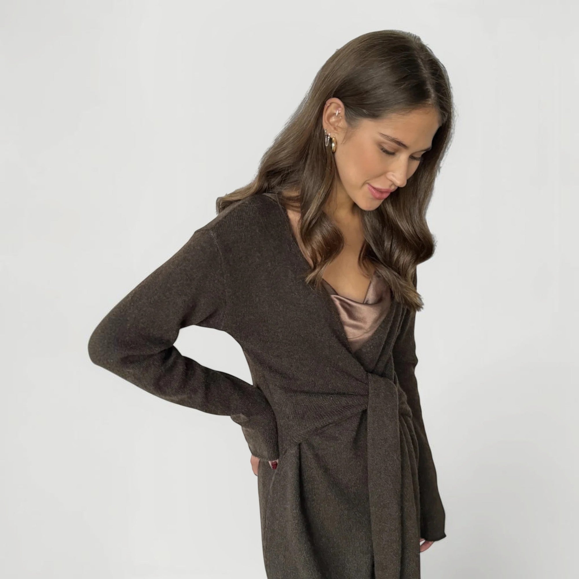 Ellmont London | Women’s Adjustable Tie Waist Lounge Elegant Wrap Dress