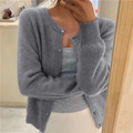 Isla | Soft Knit Cardigan with Button Front and Round Neckline