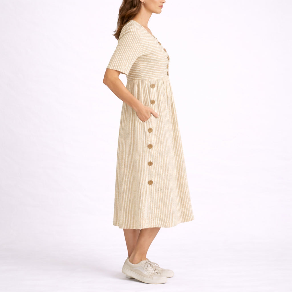 Ellmont London | Women's Relaxed Fit Striped Summer Midi Dress