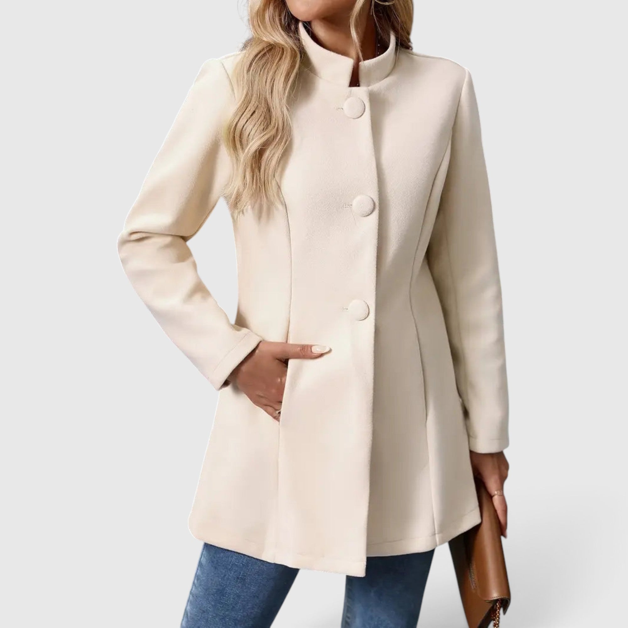 Imogen | Wool Coat Women's Elegant Button Front Tailored Outerwear