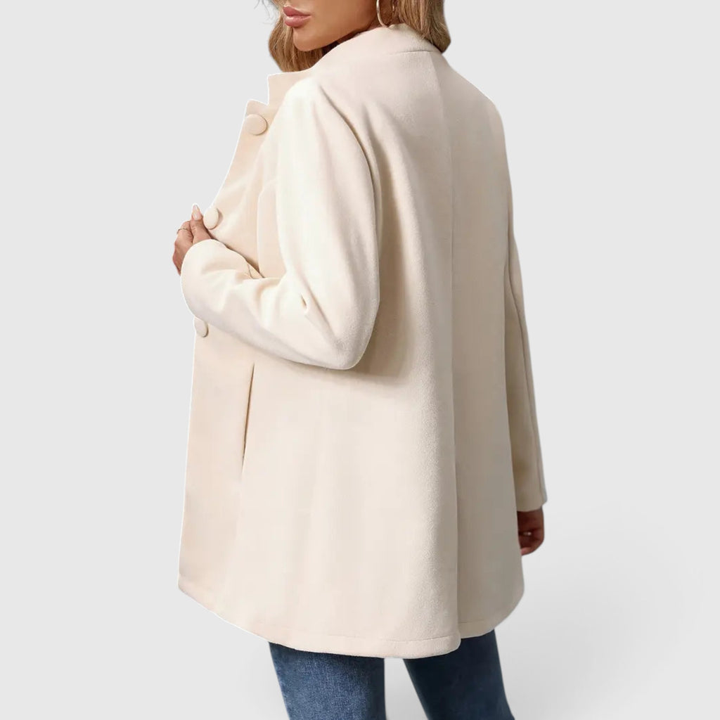 Imogen | Wool Coat Women's Elegant Button Front Tailored Outerwear