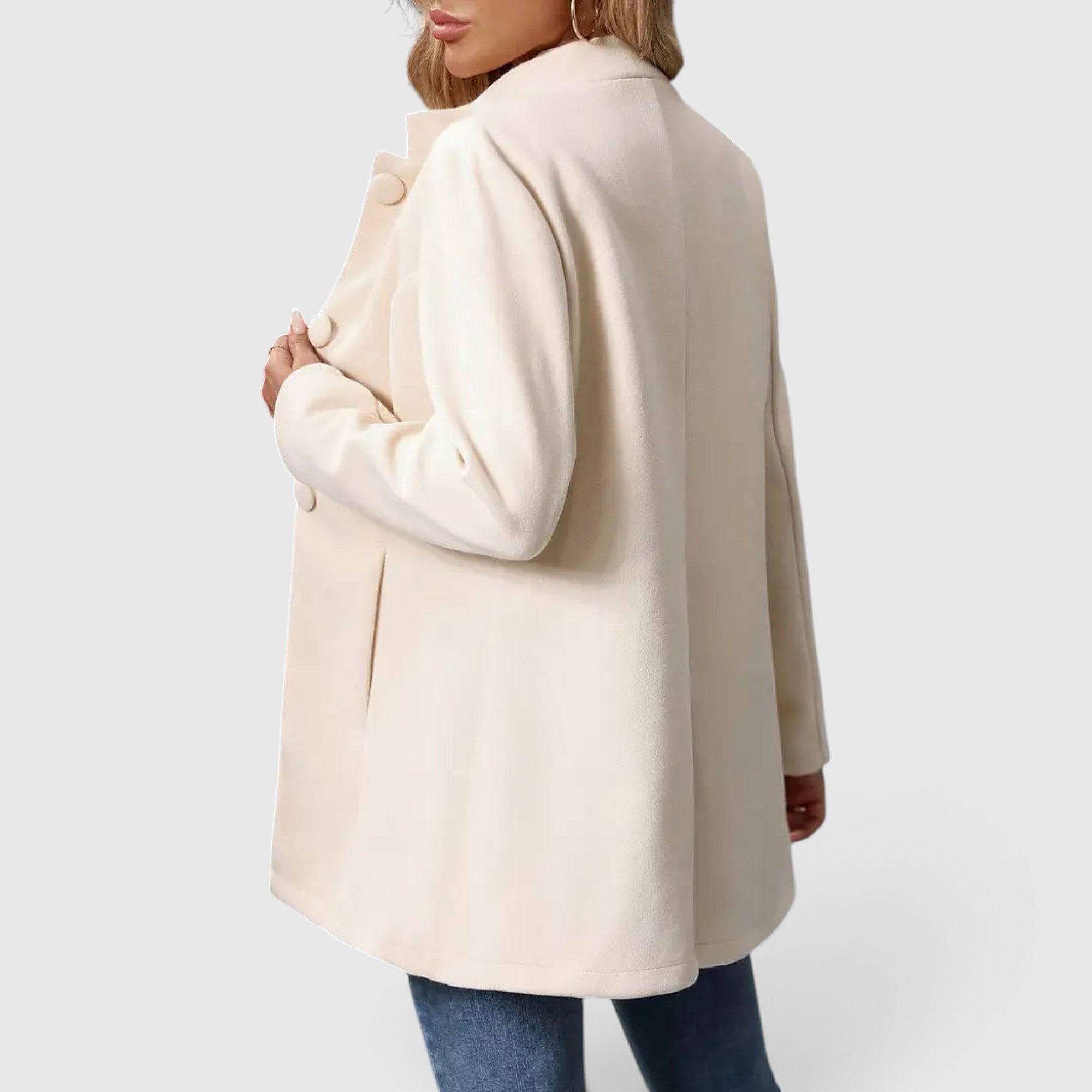Imogen | Wool Coat Women's Elegant Button Front Tailored Outerwear