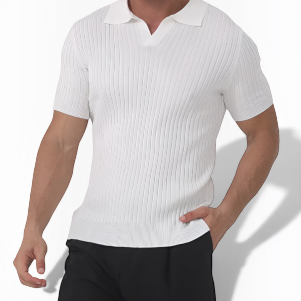 Ellmont London | Men's Lightweight Ribbed Cotton Polo Shirt
