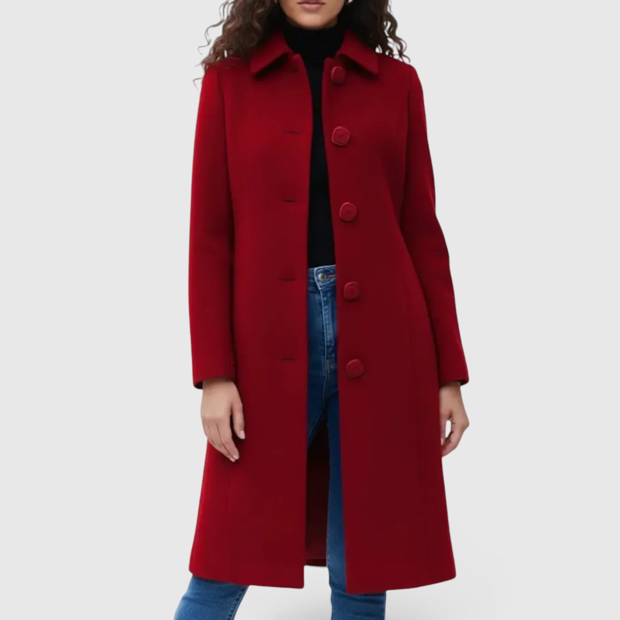 Mia | Women's Long Winter Coat – Classic Tailored Trench Jacket