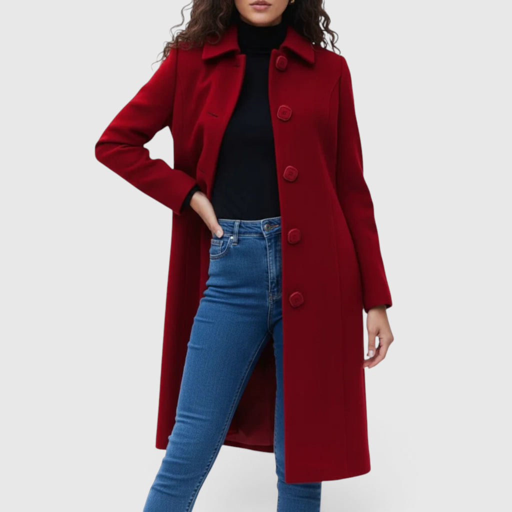 Mia | Women's Long Winter Coat – Classic Tailored Trench Jacket