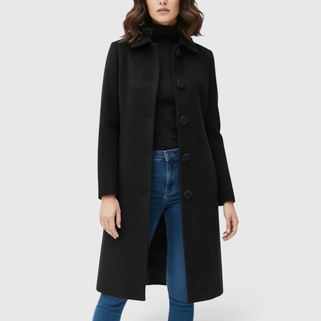 Mia | Women's Long Winter Coat – Classic Tailored Trench Jacket