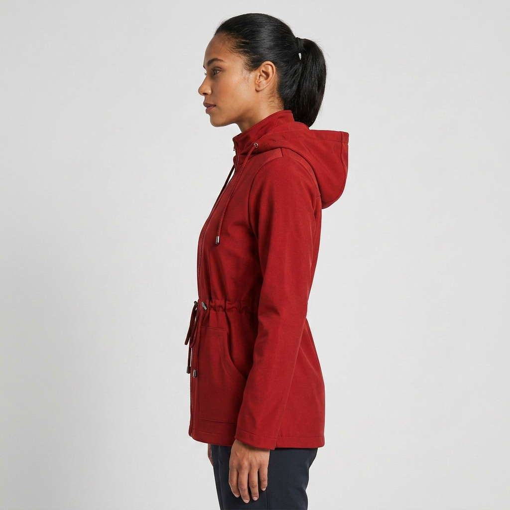 Valentina | Casual Drawstring Waist Zip-Up Hooded Jacket