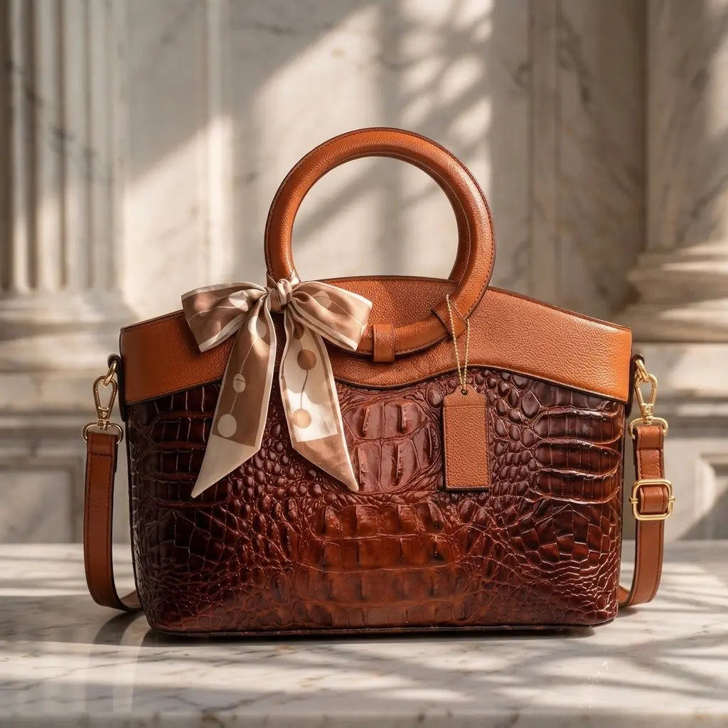Sam | L'Adrienne Embossed Vintage Leather Bag