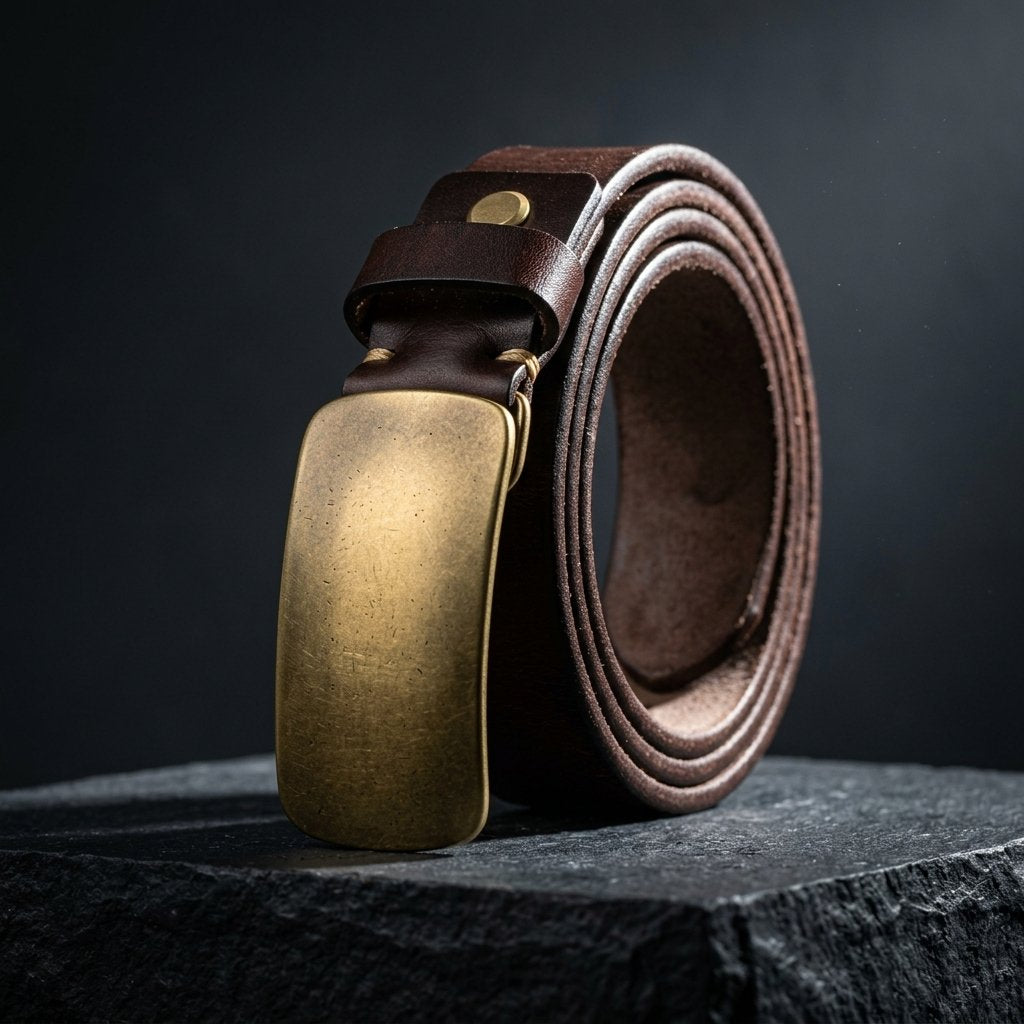 Avery | Full Grain Brass Buckle Belt