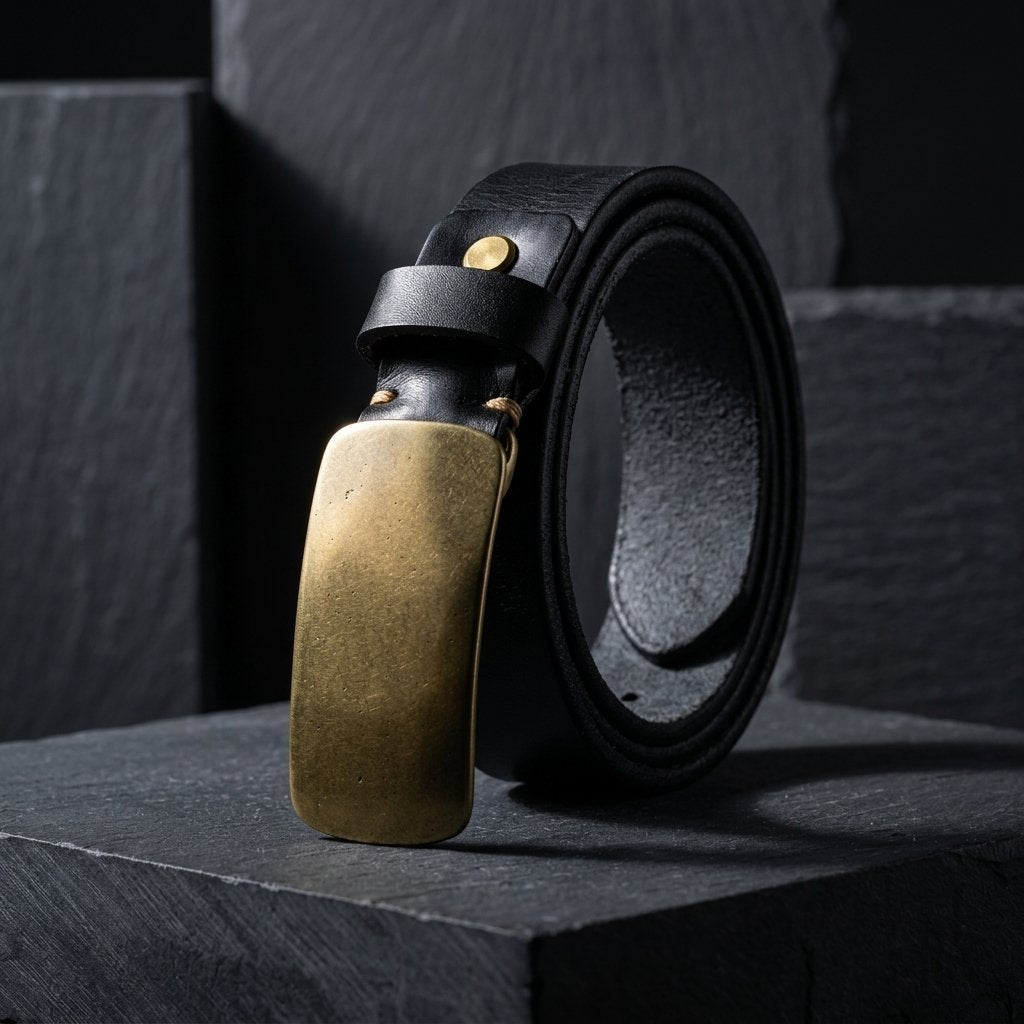Avery | Full Grain Brass Buckle Belt