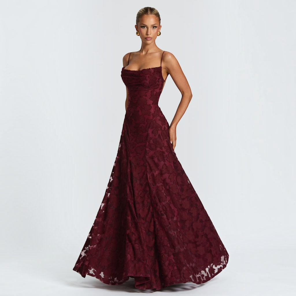 Ellmont London | Women's Formal Lace Maxi Dress for Wedding Guests