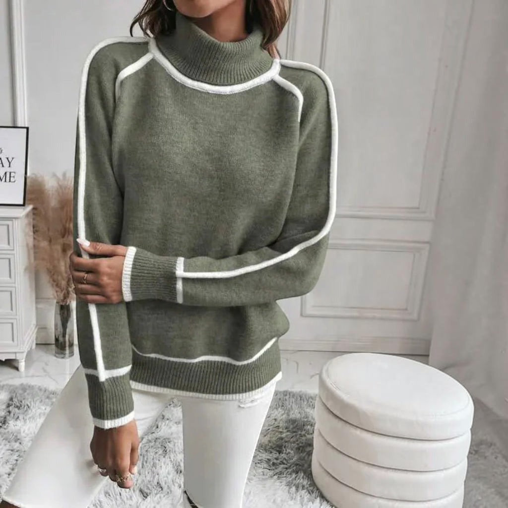 Ellmont London | Women's Soft Knit Turtleneck Pullover Sweater Everyday Wear