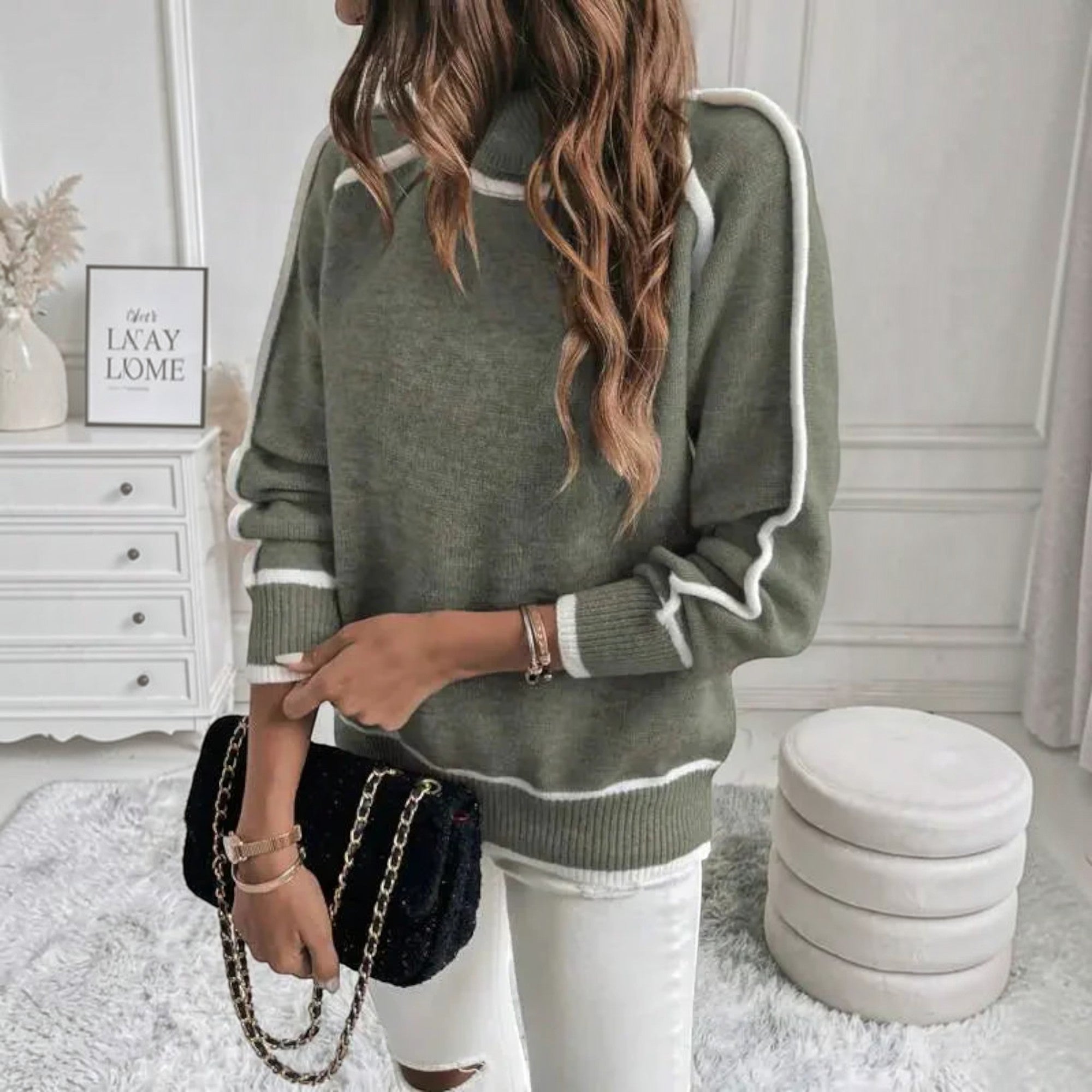Ellmont London | Women's Soft Knit Turtleneck Pullover Sweater Everyday Wear