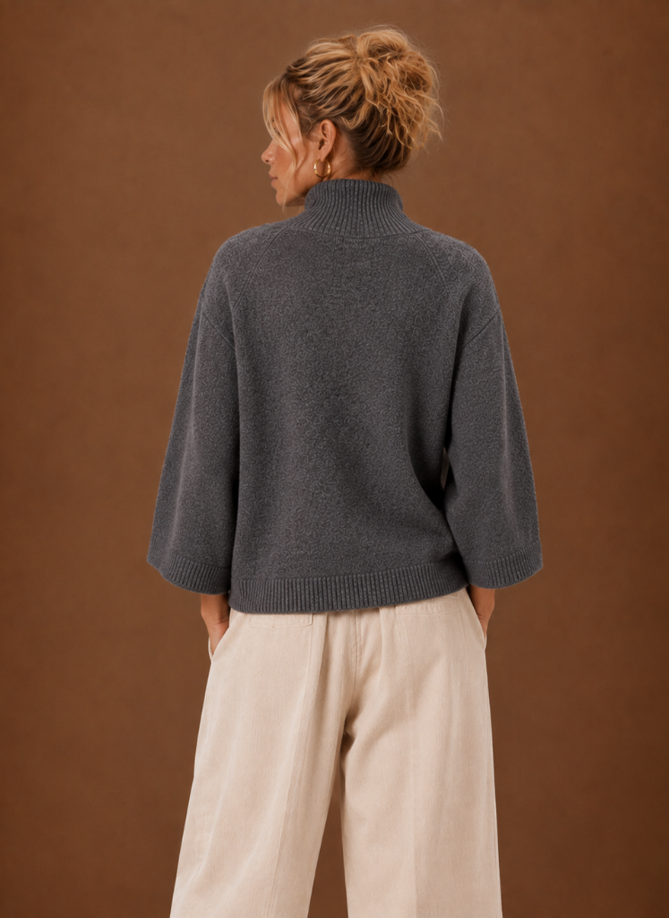 Talia | Chunky Knit Sweater for Women - Mock Neck Oversized