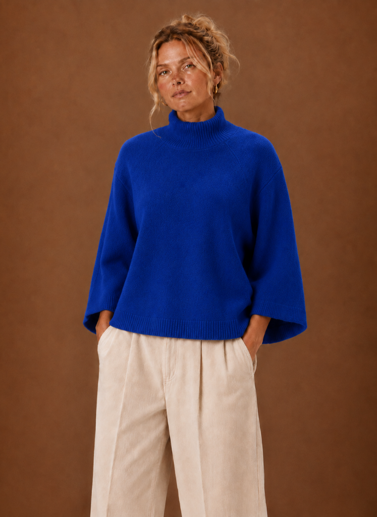 Talia | Chunky Knit Sweater for Women - Mock Neck Oversized